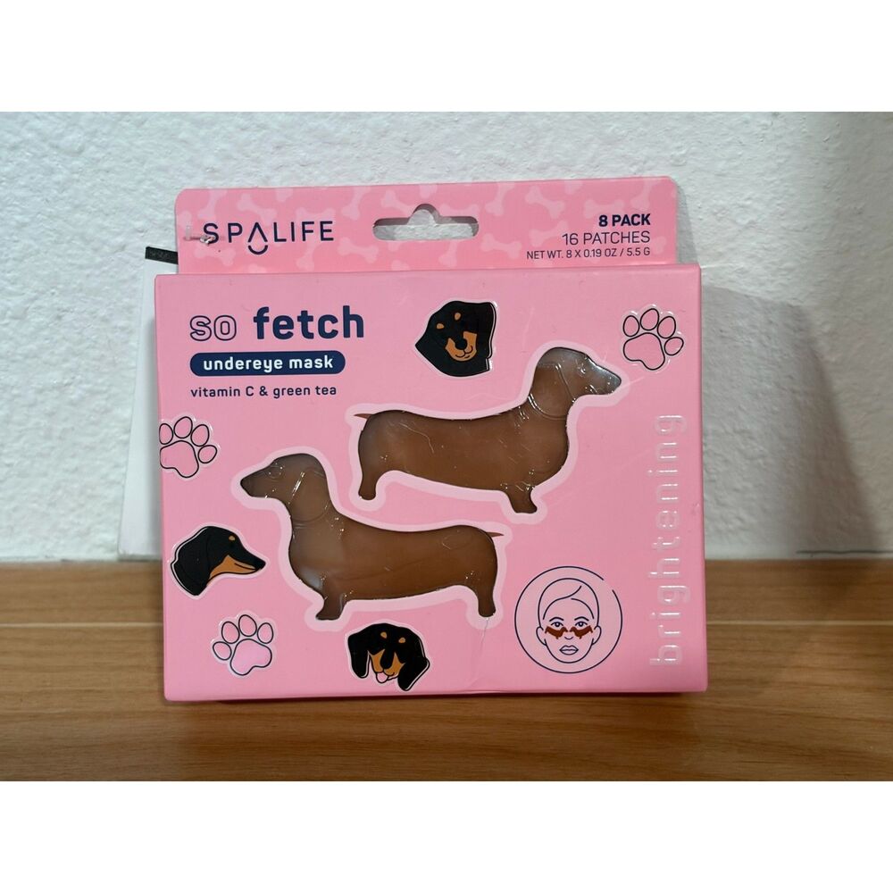 SpaLife So Fetch Undereye Mask Vitamin C Green Tea 8 Pack 16 Patches NIB